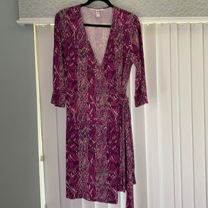 Diane Von Furstenberg Python silk wrap dress